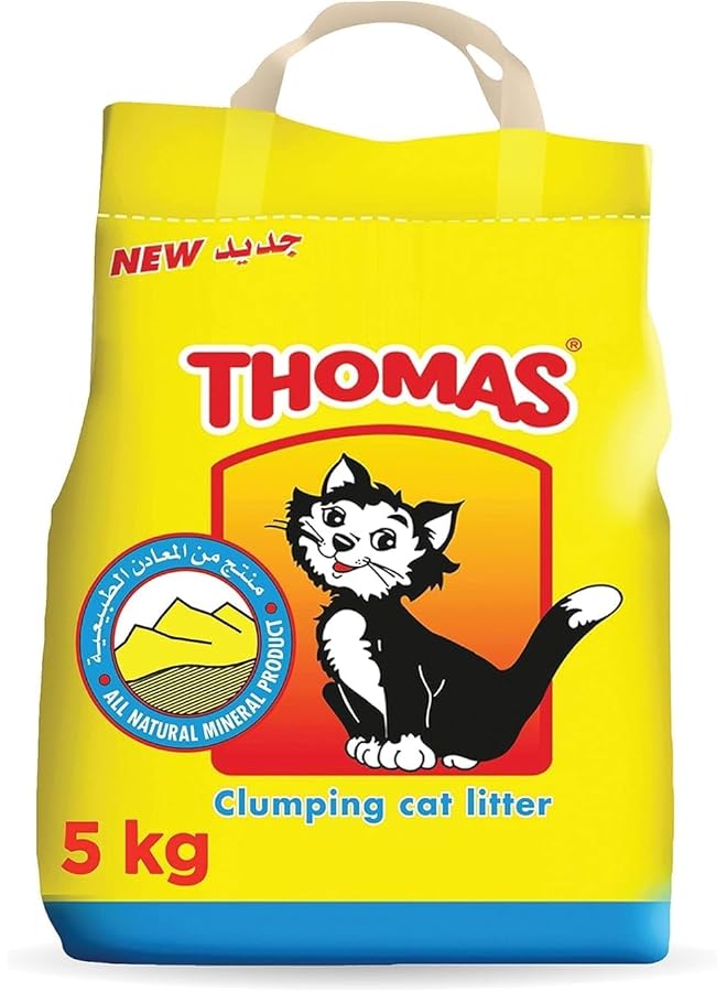 Thomas Cat Litter Natural Minerals Litter Sand It'S Clumping And Highly Absorbent Nature Ensures Come Back To Litter Box With Comfort Bag Of 5Kg - Image 1