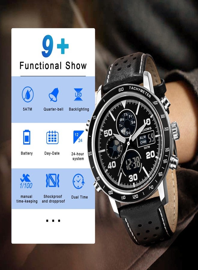 PINDOWS Mens Watches, Men's Military Digital Watches Analog Quartz Waterproof Watch Sport Tactical Multifunction Heavy Duty Outdoor Watches for Men - Image 5
