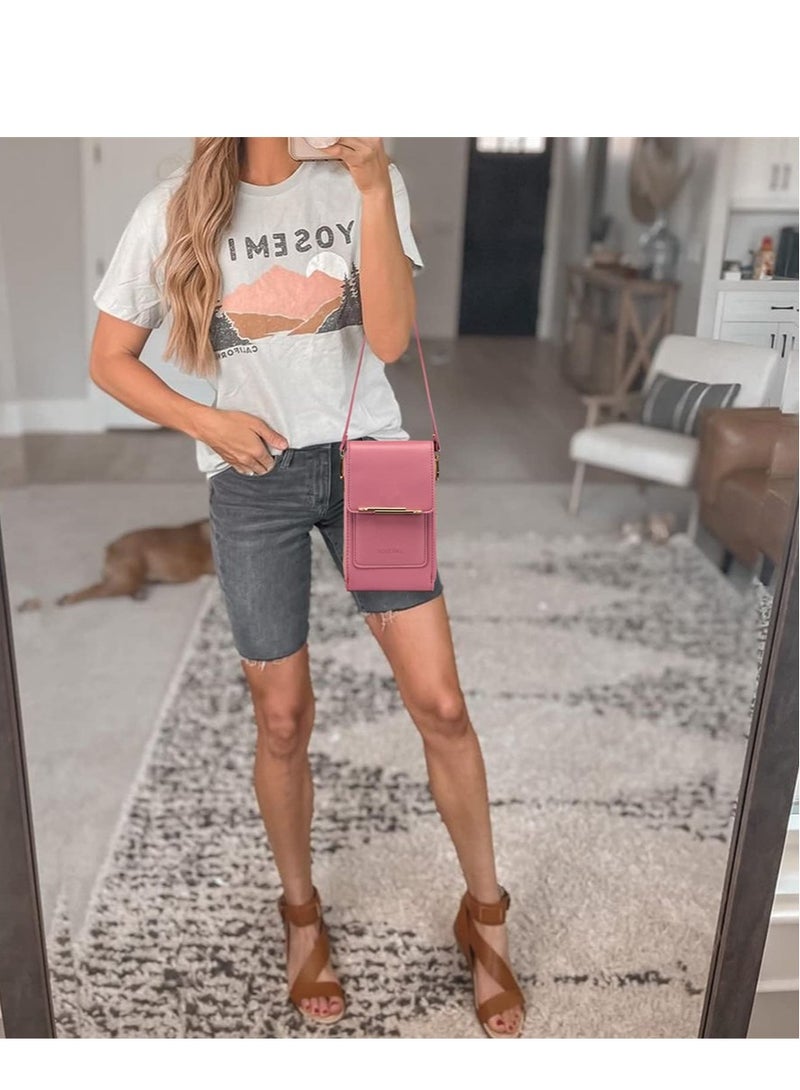 Zikra Small Crossbody Cell Phone Purse for Women, Mini Touch Screen Bag Messenger Shoulder Handbag Wallet with Credit Card Slots - Image 4