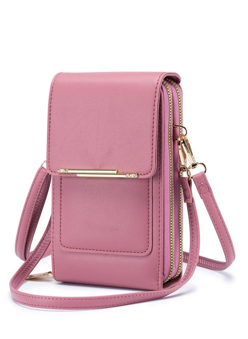 Zikra Small Crossbody Cell Phone Purse for Women, Mini Touch Screen Bag Messenger Shoulder Handbag Wallet with Credit Card Slots - Image 1
