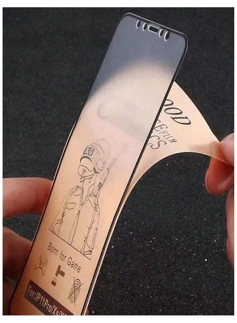 غشاء سيراميكي لهاتف سامسونج جالاكسي A55 واقي شاشة مضاد للتوهج ومضاد لبصمات الأصابع بتقنية اللمس ثلاثي الأبعاد، سطح غير لامع، غشاء نانو سيراميكي لهاتف جالاكسي a55 5 جرام شفاف/أسود - Image 3