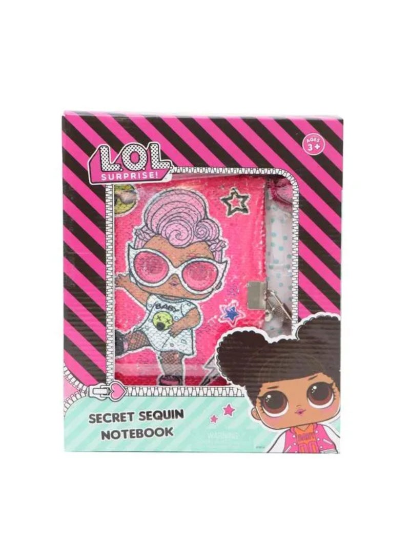 First Kid Lol Surprise Kids Secret Sequin Notebook with Lock and Key Multicolor FK-LOL-2106 - Image 2
