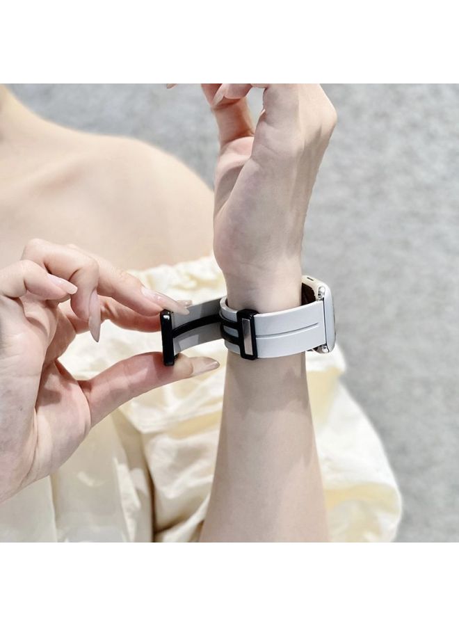 Loquat For Huawei Watchfit3 Watch With Silicone Magnetic Fit2 Square Buckle Wristband Fit Fashion Elegant-Color:Official Powder-applicable To: Fit2 Vitality/fashion/elegant Style  - Image 4