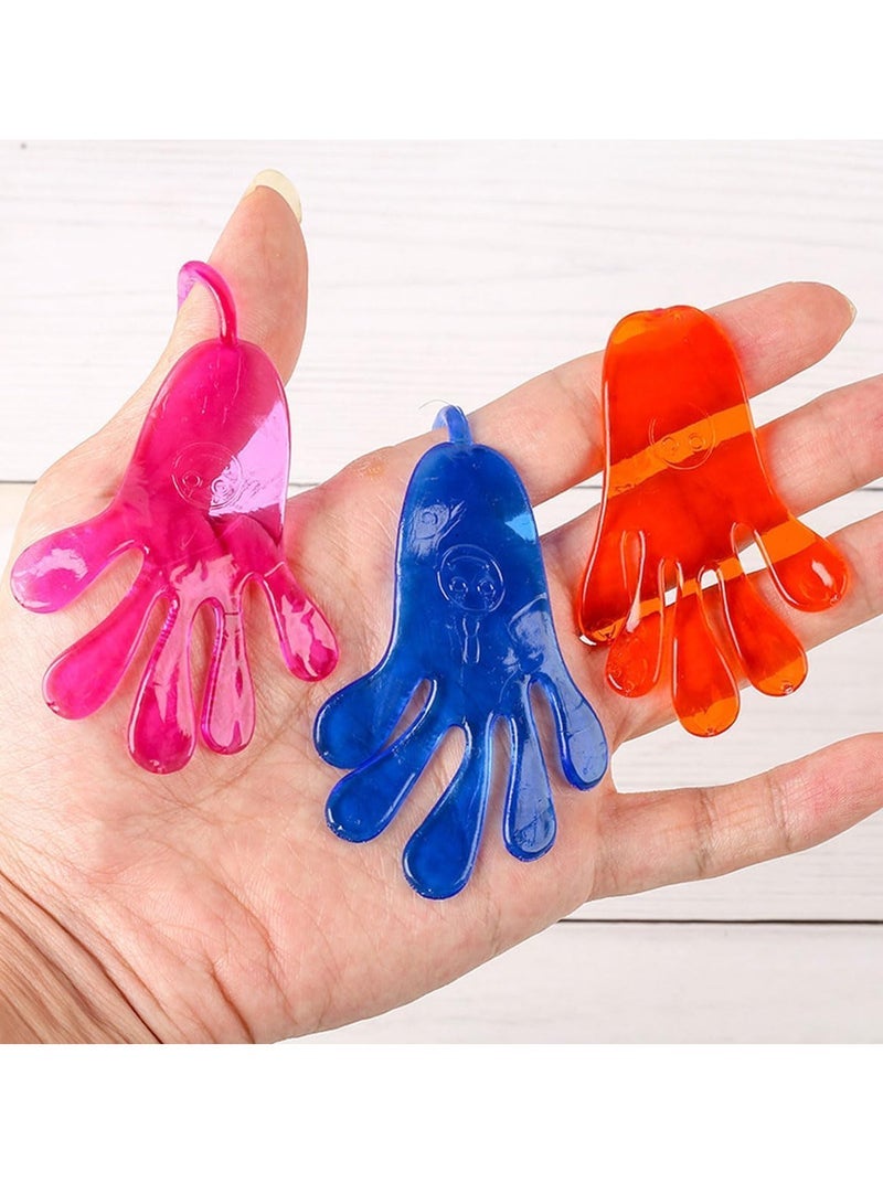 ECVV ECVV 40 Pcs Sticky Hand Toys Assorted Colors Kids' Party Favor Sets Fun Toys Stretchy Sticky Hand Toy Slappy Hands Treasure Box for Classroom Prizes Birthday Party Supplies - Image 4