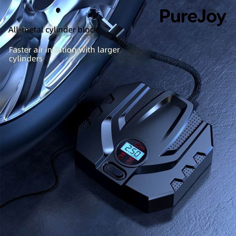 Purejoy Car Inflatable Pump for Electric Vehicle Tires - Automatic, Dual-Cylinder, 120W - Image 1
