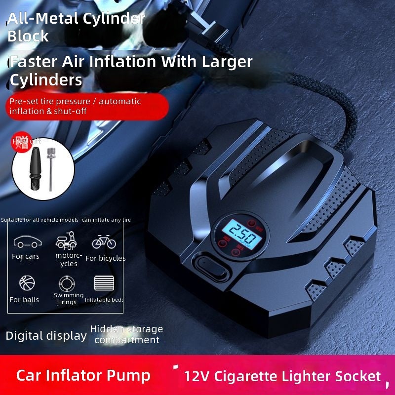 Purejoy Car Inflatable Pump for Electric Vehicle Tires - Automatic, Dual-Cylinder, 120W - Image 3