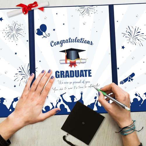 Togvu Graduation Guest Book, Blue Theme Class of 2024 Graduate Party Decorations, Graduation Congrats Signature Book Party Supplies, 2024 Grad Party Gifts for High School & College Celebrations - Image 3