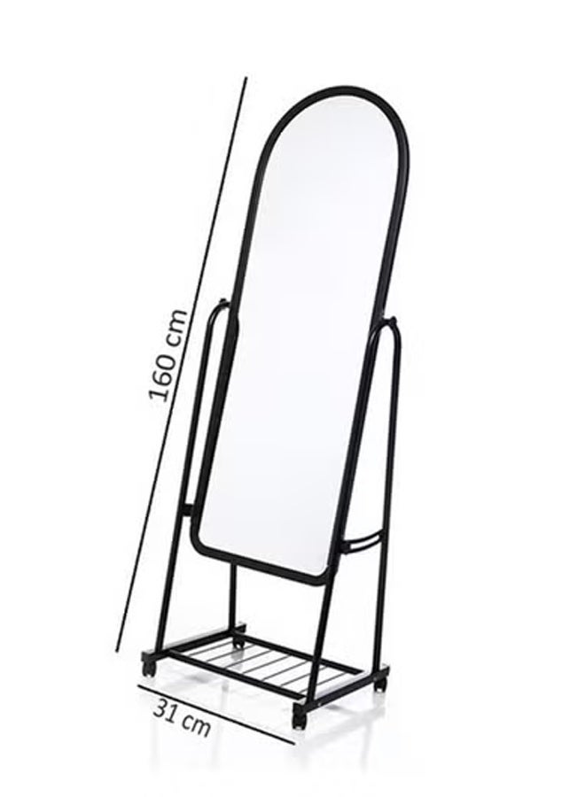 KLNAMAEAAN Simple Elegant Mirror With Sturdy Stand Holder Black 160cm - Image 5