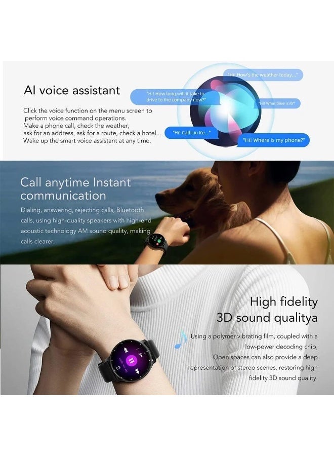 Smarties AE سوار ساعة ذكية سمارتيس AE أنيق للفتيات والأولاد والأطفال والمراهقين والرجال والنساء مع جهاز قياس ضغط الدم وتتبع اللياقة البدنية وإشعارات المكالمات والرسائل - قرص دائري (وردي) - Image 3