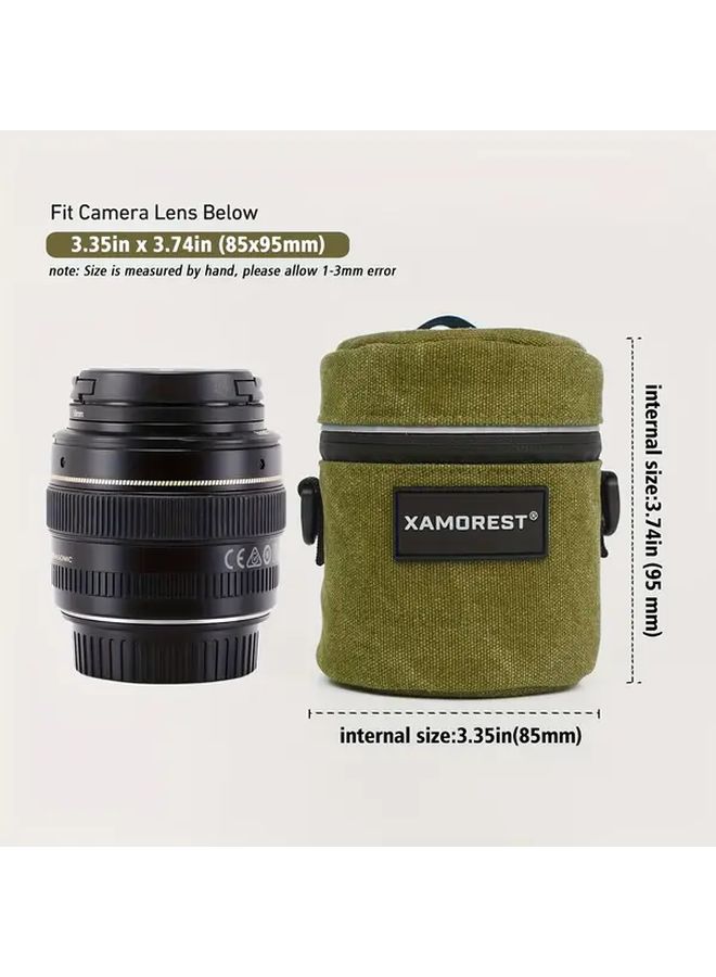 Thick Canvas Lens Case Black Size S Durable Polyester Wrap Pouch For Camera Lens Protection - Image 5