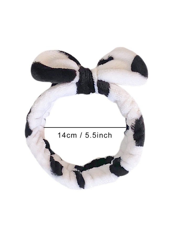 melyde Plush Headbands Cow Shaped Spa Hair Bands Soft Bath Makeup Washing Face Head Wraps For Kids Girls Women Winter Keep Warm - Image 5