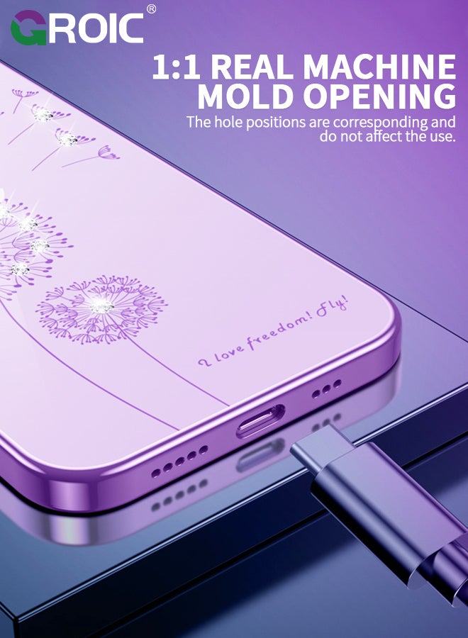 GROIC Designed for iPhone 15 Case, Clear with Floral Pattern Design, Shockproof Protective Cover,Plated Dandelion Designed Phone Shell for iPhone 15 6.1 Inch  - Image 5