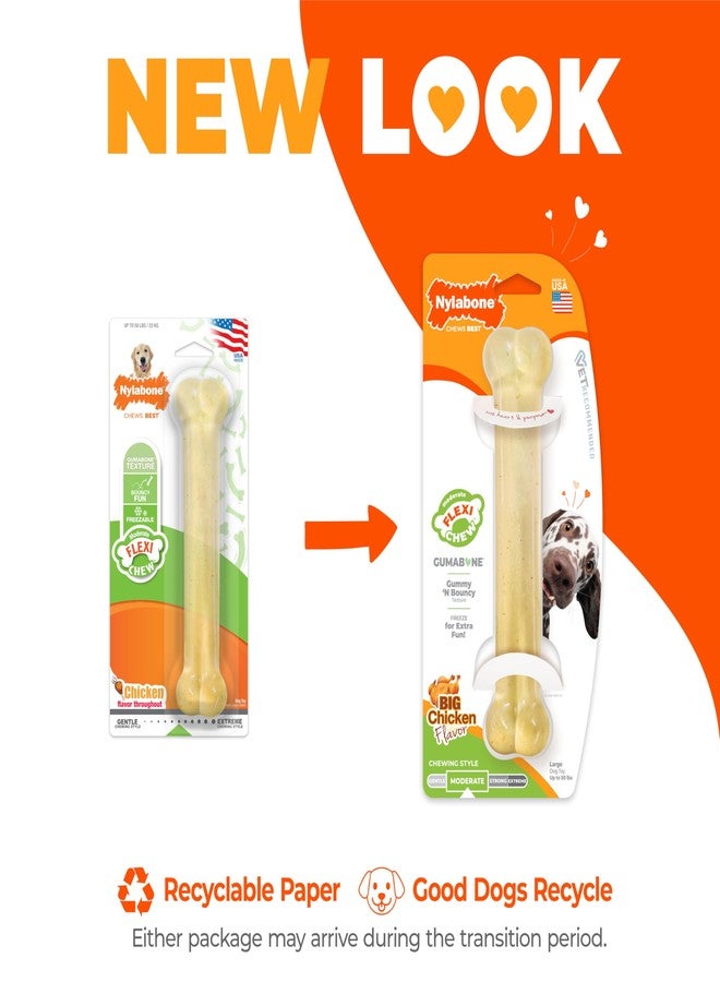 نيلابون لعبة مضغ مرنة أصلية من نايلابون للكلاب، ألعاب مرنة للكلاب متوسطة المضغ، بنكهة الدجاج، حجم كبير/عملاق، قطعة واحدة - Image 4