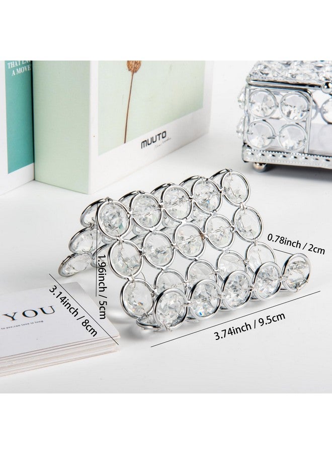 فيارل حامل بطاقات الأعمال الكريستالي للمكتب، حامل عرض بطاقات الأعمال، منظم صور بطاقات الهدايا اللامع على سطح المكتب، حاوية تخزين لمكتب الاجتماعات الأمامي - Image 2