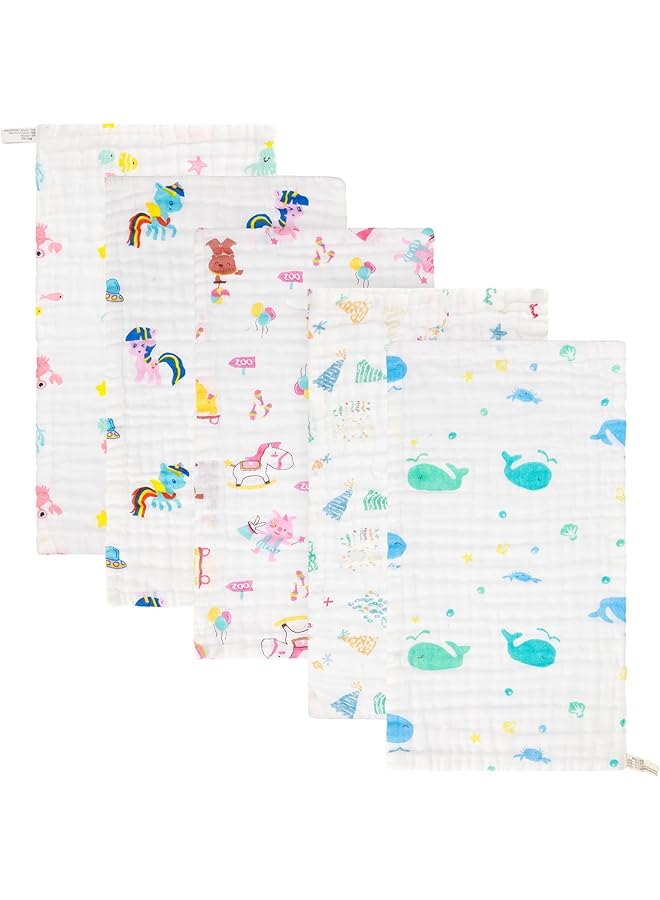 كاست ويف عبوة من مناديل تجشؤ الأطفال من الشاش الناعم المكون من ست طبقات من القطن بنسبة 100%، مناشف ماصة وجيدة التهوية للأطفال حديثي الولادة، مناديل متعددة الأغراض للأطفال ومناشف تنظيف 25×50 سم - Image 1