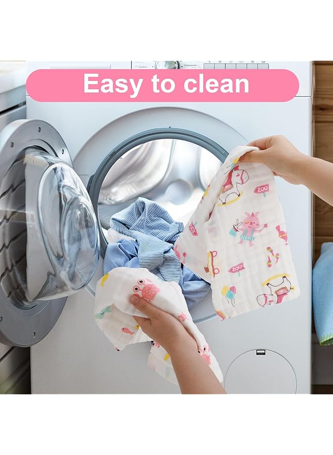 كاست ويف عبوة من مناديل تجشؤ الأطفال من الشاش الناعم المكون من ست طبقات من القطن بنسبة 100%، مناشف ماصة وجيدة التهوية للأطفال حديثي الولادة، مناديل متعددة الأغراض للأطفال ومناشف تنظيف 25×50 سم - Image 4