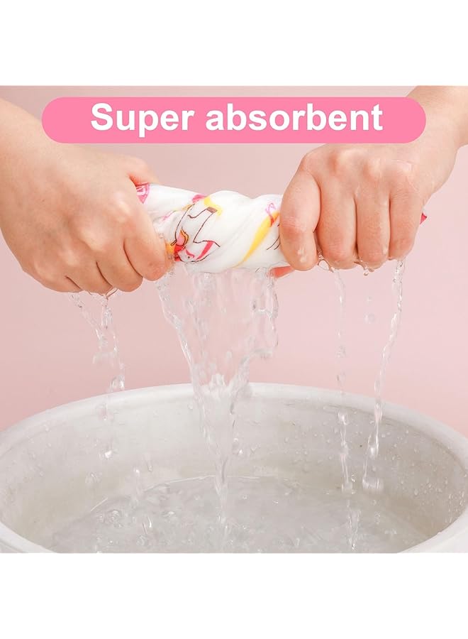 كاست ويف عبوة من مناديل تجشؤ الأطفال من الشاش الناعم المكون من ست طبقات من القطن بنسبة 100%، مناشف ماصة وجيدة التهوية للأطفال حديثي الولادة، مناديل متعددة الأغراض للأطفال ومناشف تنظيف 25×50 سم - Image 3