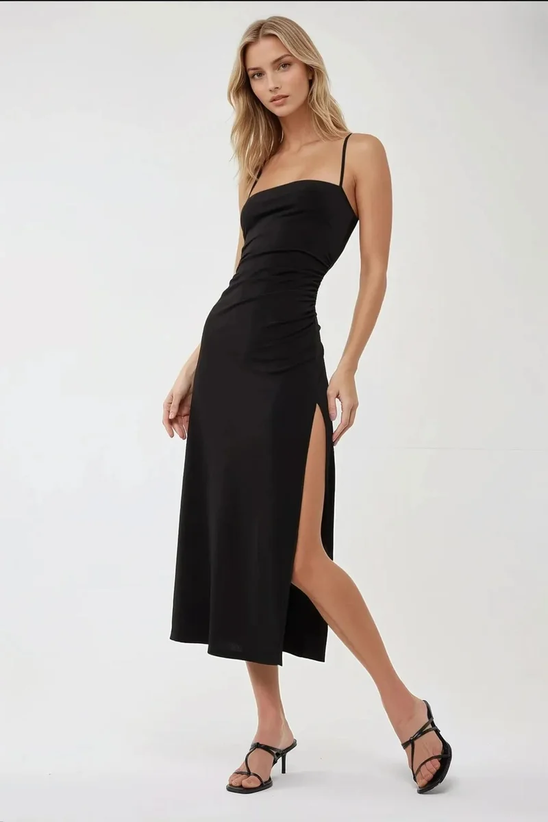 Hiccup Bodycon Maxi Dress with Side Slit