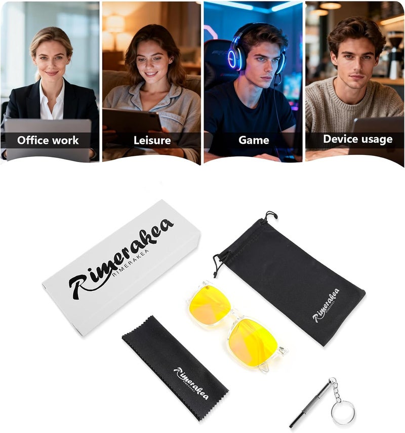 Blue Light Blocking Glasses Better Sleep UV Protection Glasses for Men Women Computer Games TVs Mobile Phones Screens Blue Ray Protection - Image 5