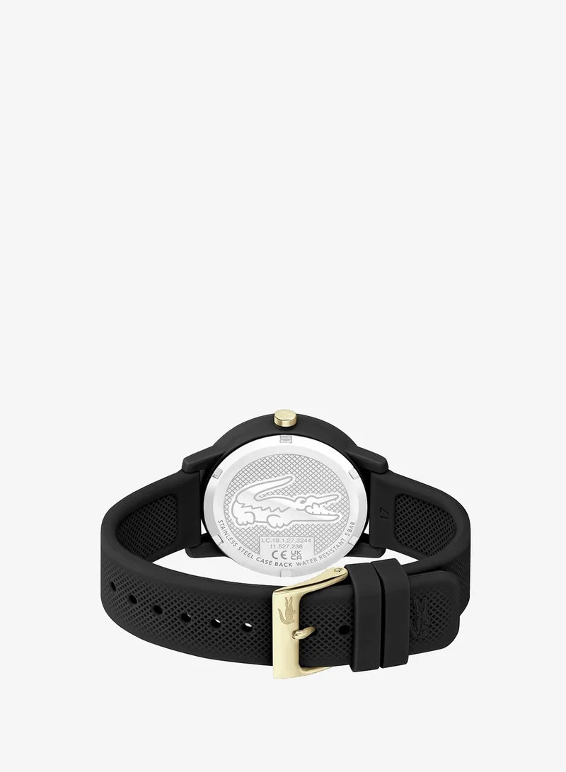 Lacoste  12.12 Collection Analog Quartz Watch For Women With Black Silicone Bracelet - 2001212 for Women | Best Price UAE