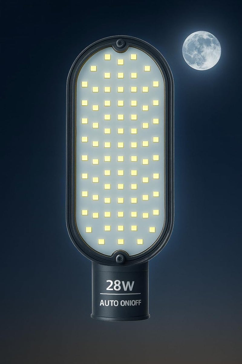 Shein مصباح شارع LED SHSL-28W | 28W | تشغيل/إيقاف تلقائي عند الغسق حتى الفجر | كهرباء سلكية | مقاوم للماء والغبار IP65 | هيكل بولي كربونات | معتمد من BIS R-97001945 | مصباح شارع خارجي | 1 قطعة - Image 3