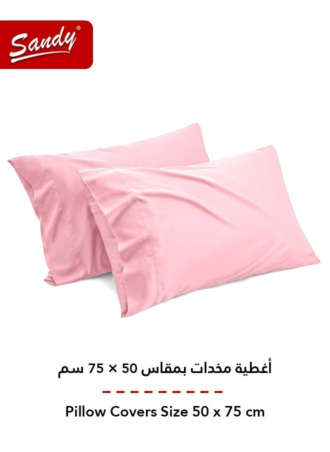 Sandy Sandy Premium Hotel Quality Flat Sheet and Pillow Cases, Bed Sheet 3 Pieces Set, Soft & Breathable and Cooling, King Size 274 x 259 cm, Light Pink  - Image 4