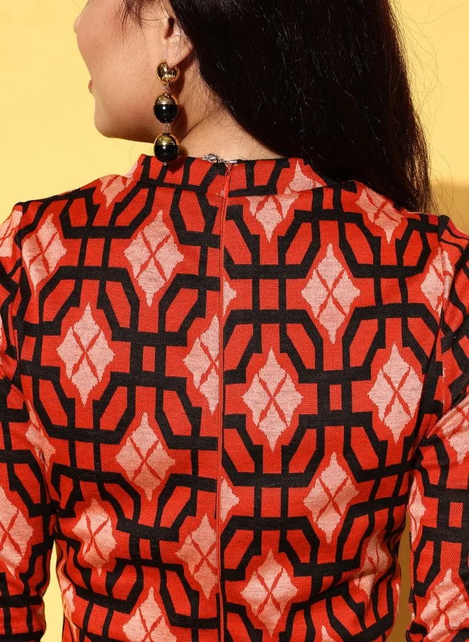 SASSAFRAS Geometric Mini Dress for Women