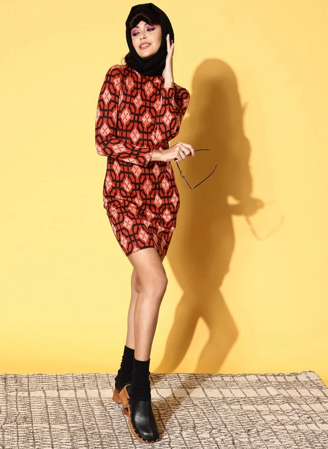 SASSAFRAS Geometric Mini Dress for Women