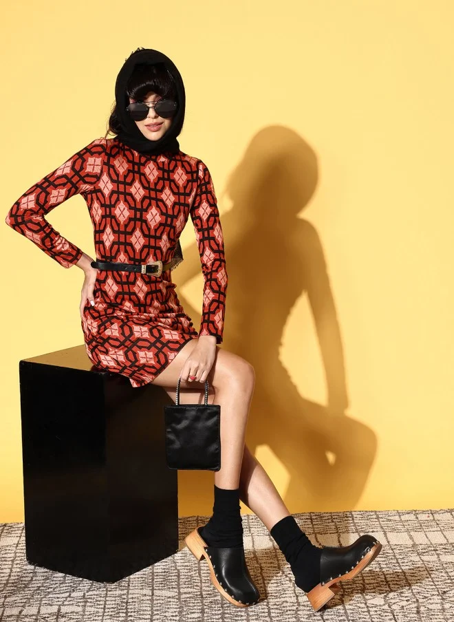 SASSAFRAS Geometric Mini Dress for Women