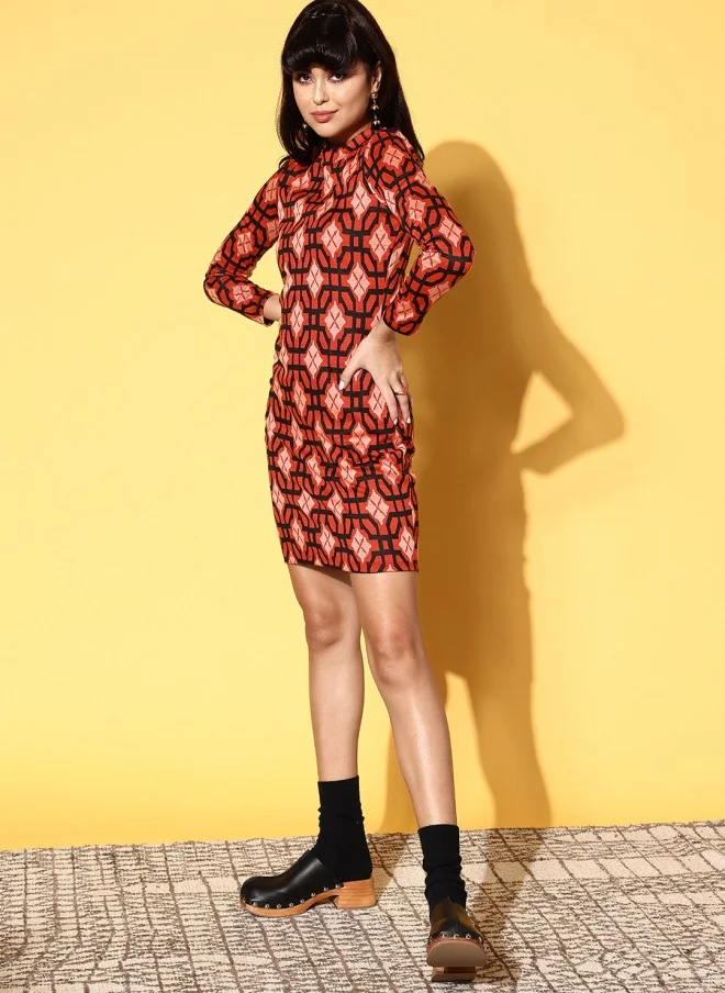 SASSAFRAS Geometric Mini Dress for Women