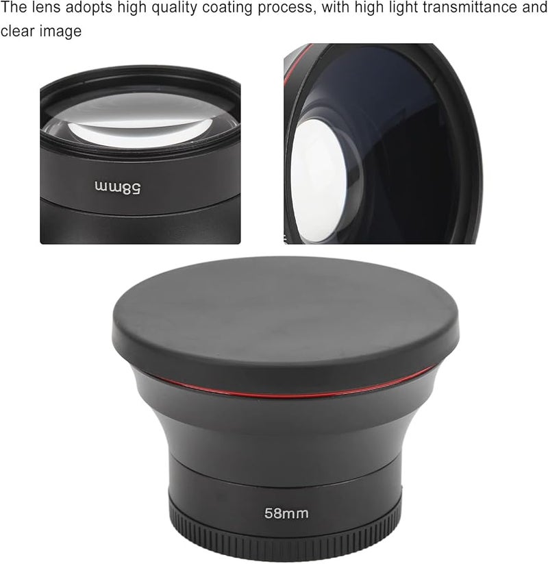 58mm Wide Angle Lens 0 43X Macro Optical Glass Camera Lens Aluminum Alloy - Image 5