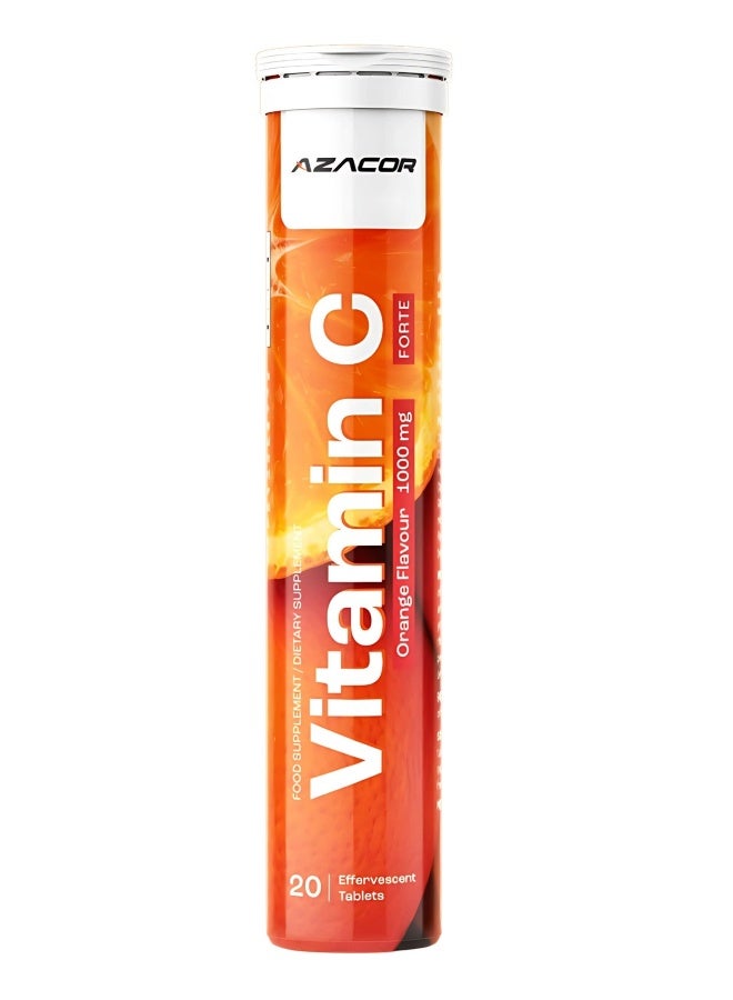 Azacor Vitamin C Effervescent Tablets, 1000Mg Orange Flavour 20'S - Image 1