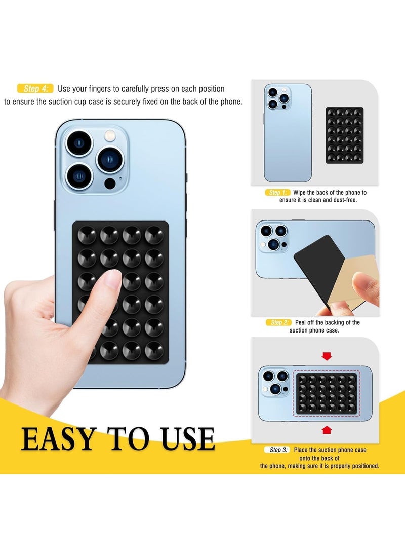 6 Pack Suction Phone Case Adhesive Mount, Silicone Hands Free Phone Accessory Holder, Silicone Suction Cup Phone Holder, Suction Phone Case Adhesive Stand, for Selfies and Videos (6 Colors) - Image 4