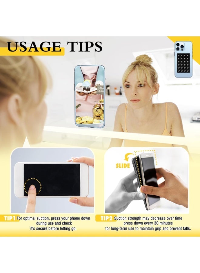 6 Pack Suction Phone Case Adhesive Mount, Silicone Hands Free Phone Accessory Holder, Silicone Suction Cup Phone Holder, Suction Phone Case Adhesive Stand, for Selfies and Videos (6 Colors) - Image 5