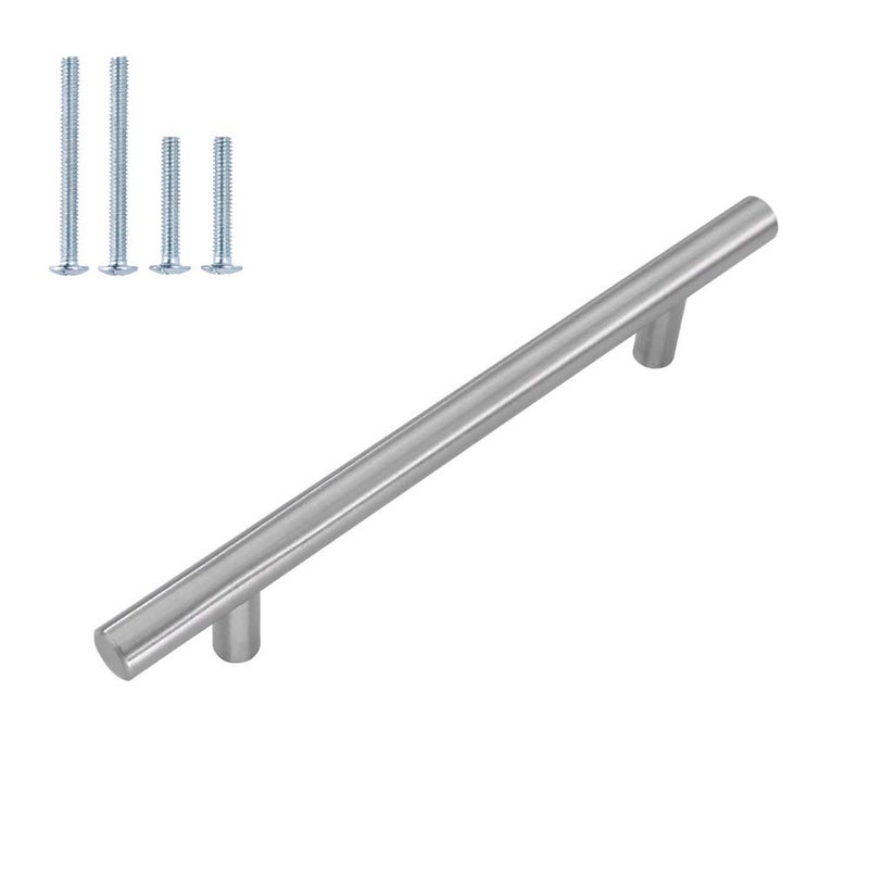 homdiy 25 Pack | Cabinet Handles Brushed Nickel Round Bar Cabinet Pulls 5in Hole Center HD201SN Stainless Steel Drawer Pulls Kitchen Cabinet Handles Cupboard Handles 25 Pack - Image 1