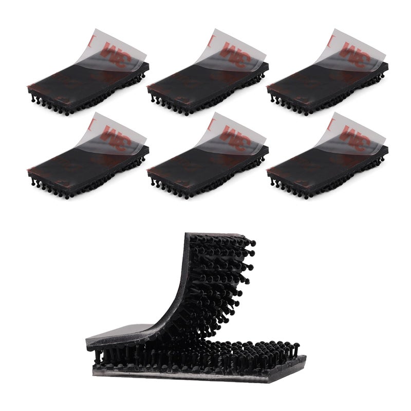 Bulina Dual Lock SJ3550 1/2"x 1" 6PCS Black Reclosable Fastener Heavy Duty Interlocking Tape Mushroom Shaped Sticky Hook Lock Mounting Tape for EZ Pass Holder Indoor Outdoor Use - Image 1