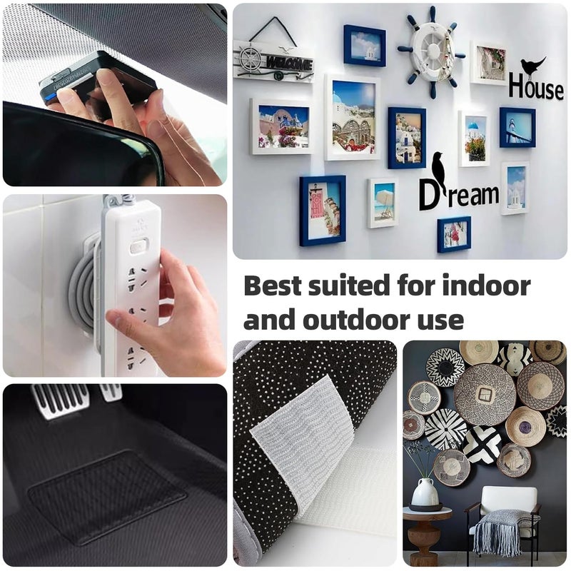 Bulina Dual Lock SJ3550 1/2"x 1" 6PCS Black Reclosable Fastener Heavy Duty Interlocking Tape Mushroom Shaped Sticky Hook Lock Mounting Tape for EZ Pass Holder Indoor Outdoor Use - Image 4
