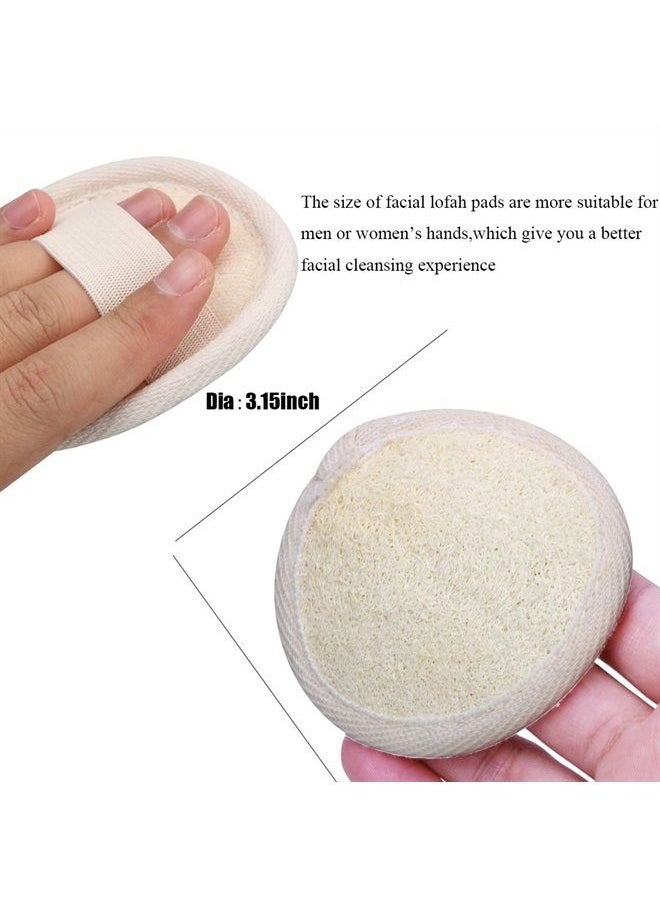 Tegelrying - Loofah Sponge Exfoliating Facial Cleaning Pads,10 Packs Natural Loofa Face Scrubber Large Cleanser for Men Women Bath Spa Cleansing,3.15 Inches Dia - Image 1