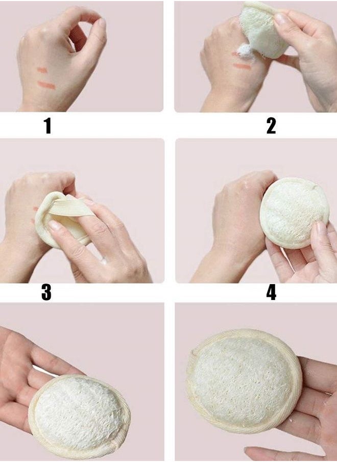 Tegelrying - Loofah Sponge Exfoliating Facial Cleaning Pads,10 Packs Natural Loofa Face Scrubber Large Cleanser for Men Women Bath Spa Cleansing,3.15 Inches Dia - Image 1