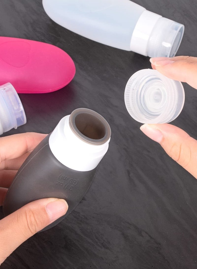 Travel Bottles Silicone Travel Size Liquid Containers Empty Squeeze Tubes Refillable Traveling Accessories for Shampoo Cosmetic Conditioner Lotions Creams Soap 3 OZ - Image 2