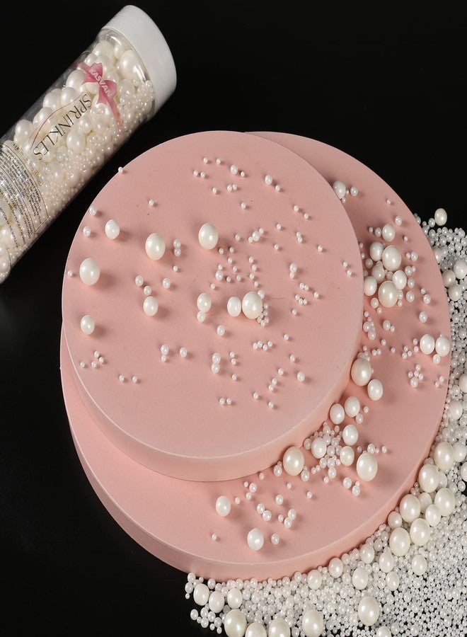Kasvan White Pearl Sugar Sprinkles - Edible Candy Pearls 130g/4.58 Oz, Mix Size, Baking Cake Decorations, Ice Cream Toppings and Cookie Decorating, Wedding Party Chirstmas Supplies - Image 4