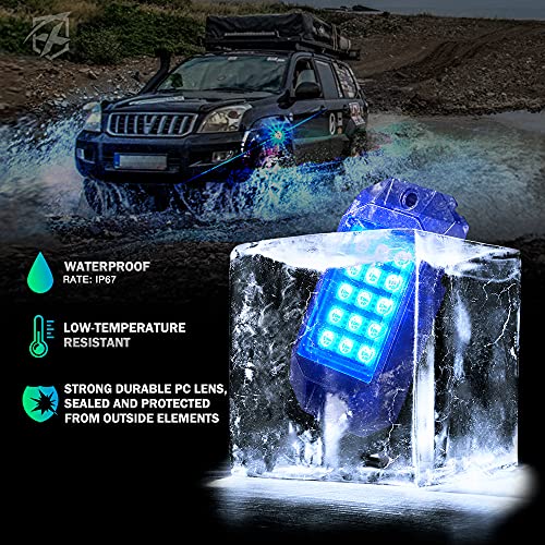 Xprite Bluetooth RGB LED Rock Lights Kit, Multicolor Neon Accent Music Flashing Lighting Underglow Kits with RF Controller for Off-Road, Trucks, Cars, UTV, ATV, SUV, RZR, Motorcycles, Boats - 6 PCS - Image 3