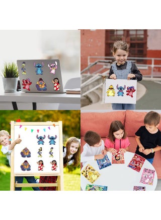 8 Sheets/Set Lilo & Stitch Stickers Make a Face Puzzle Stickers Waterproof Cartoon Stickers DIY Craft for Kids - view 5