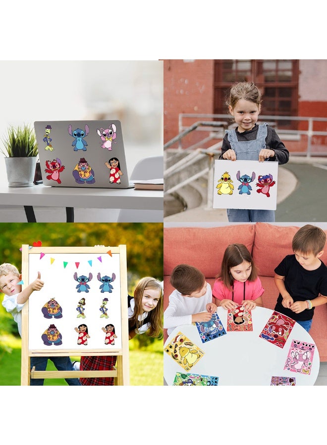 STITCH 8 Sheets/Set Lilo & Stitch Stickers Make a Face Puzzle Stickers Waterproof Cartoon Stickers DIY Craft for Kids - Image 5