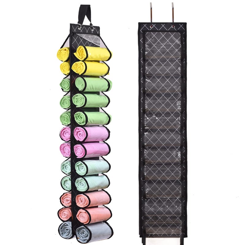 RZMAYIS Legging Storage BagHanger Can Holds 24 Leggings or Shirts Jeans Foldable Organizer Clothes Portable Closets Roll Holder ColorLX