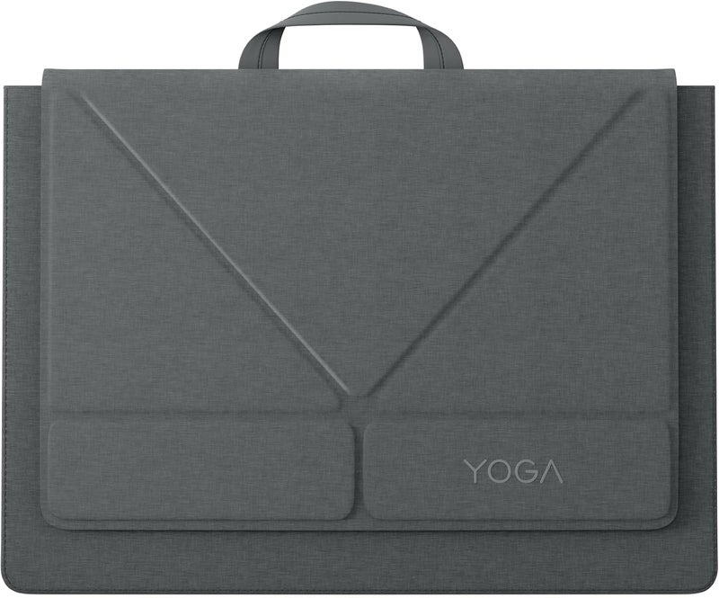 Lenovo Yoga Tote Sleeve Case for Laptops with 14-inch Display, Multi-Compartment Organizer with Convertible Stand, Lightweight Protective Polyester & Microfiber Sleeve, Luna Grey - Image 1