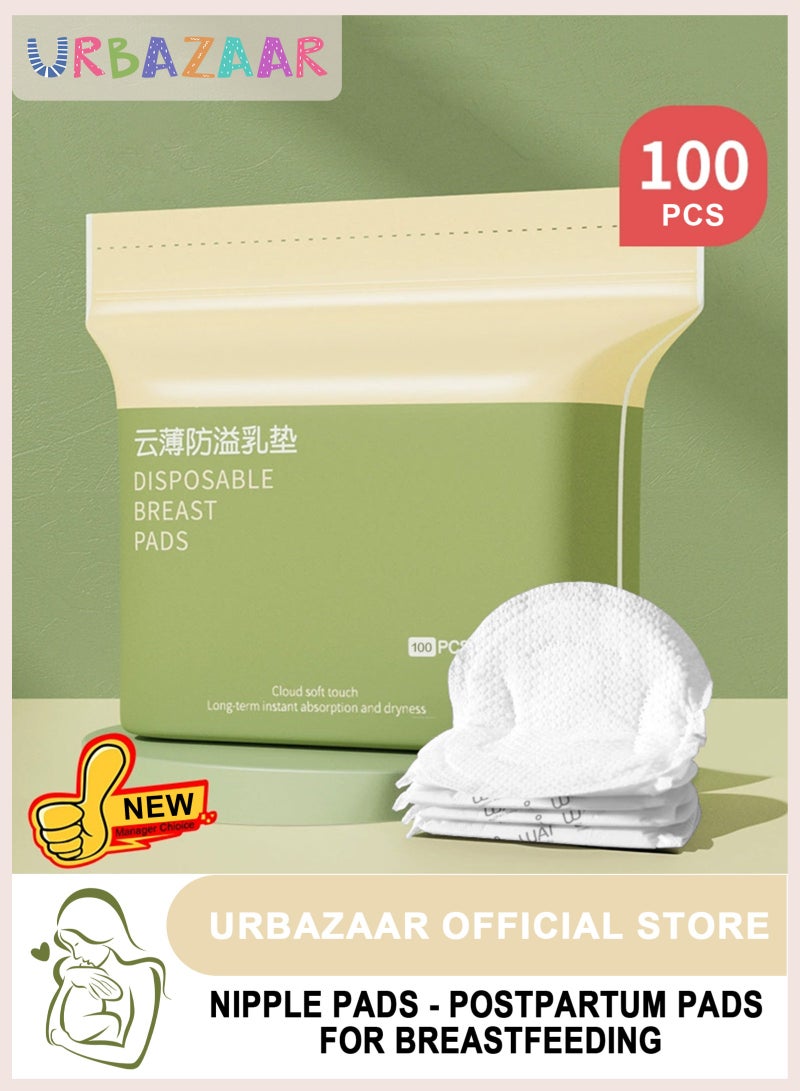 URbazaar 100 count Disposable Breast Pads Medical-grade Nursing Pads Super Absorbent Nursing Pad Breastfeeding Essentials Sterilized Individually Packed - Image 1