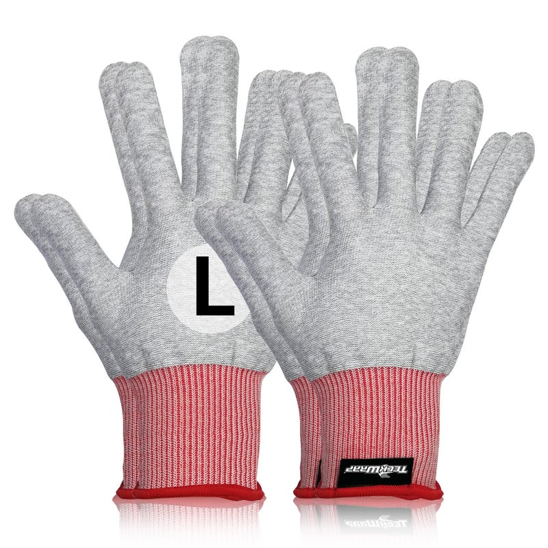 TECKWRAP Grey Professional Vinyl Wrap AntiStatic Application Gloves 2 PairsPackLarge Size for wrap and decal applications