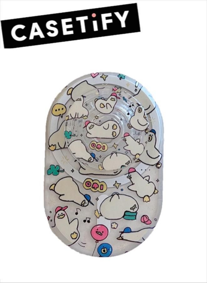 Casetify Decadent Duck Phone Grip Stand Compatible with MagSafe, MagSafe Phone Grip Holder, Wireless Charging Compatible White - Image 1