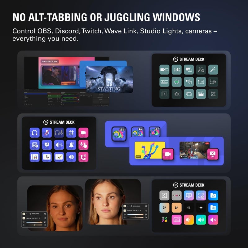 إلجاتو Elgato Stream Deck MK.2 Studio Controller ، 15 مفاتيح ماكرو ، إجراءات تشغيل في التطبيقات والبرامج مثل OBS و Twitch و YouTube وأكثر من ذلك ، يعمل مع Mac و PC ، أسود - Image 5